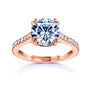 2.15 Carat Moissanite Peek-a-boo Cathedral Ring