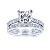 2.25 Carat Moissanite Euro Princess Bridal Set