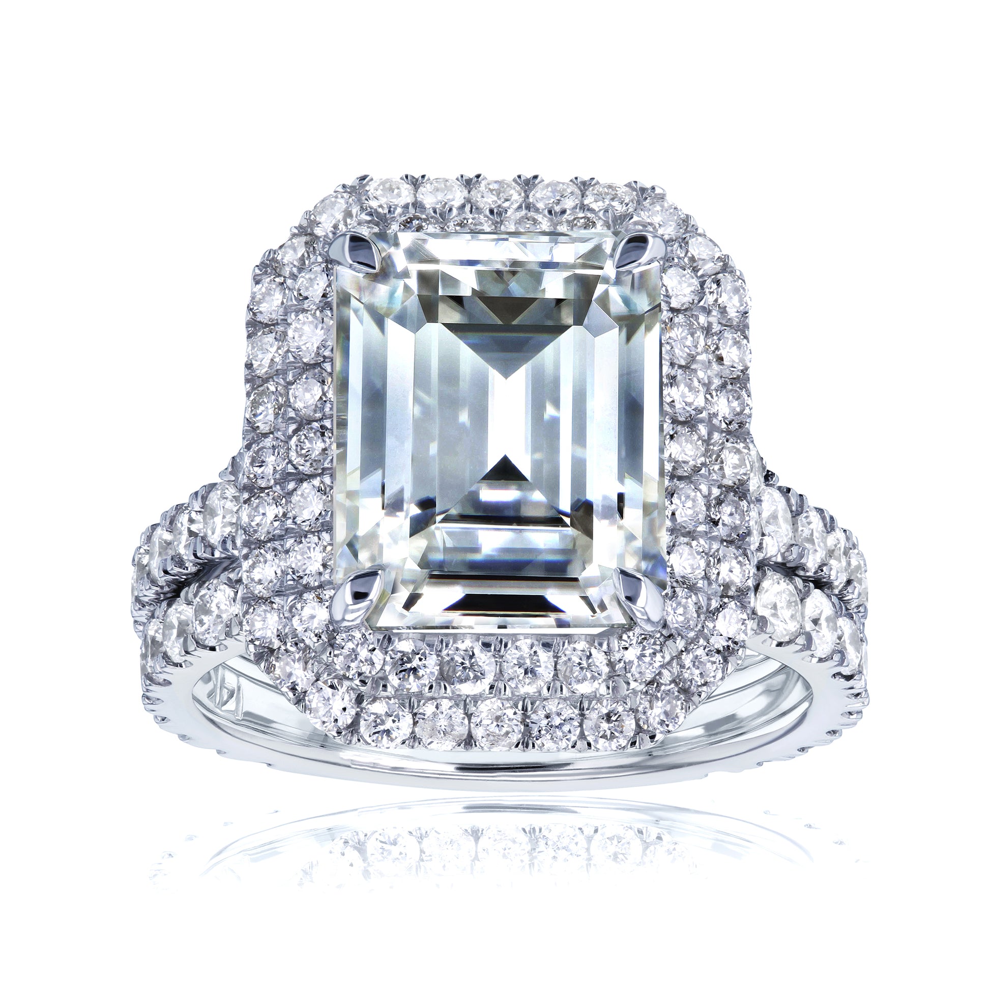 5.15 Carat Moissanite Emerald Vida Bridal Set