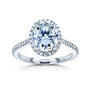 Oval Halo Engagement Ring in White Gold