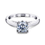 1.1 Carat Moissanite Solitaire Volutes Double Prong Cushion Ring