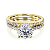2.88 Carat Moissanite Vietta Bridal Set in Yellow Gold
