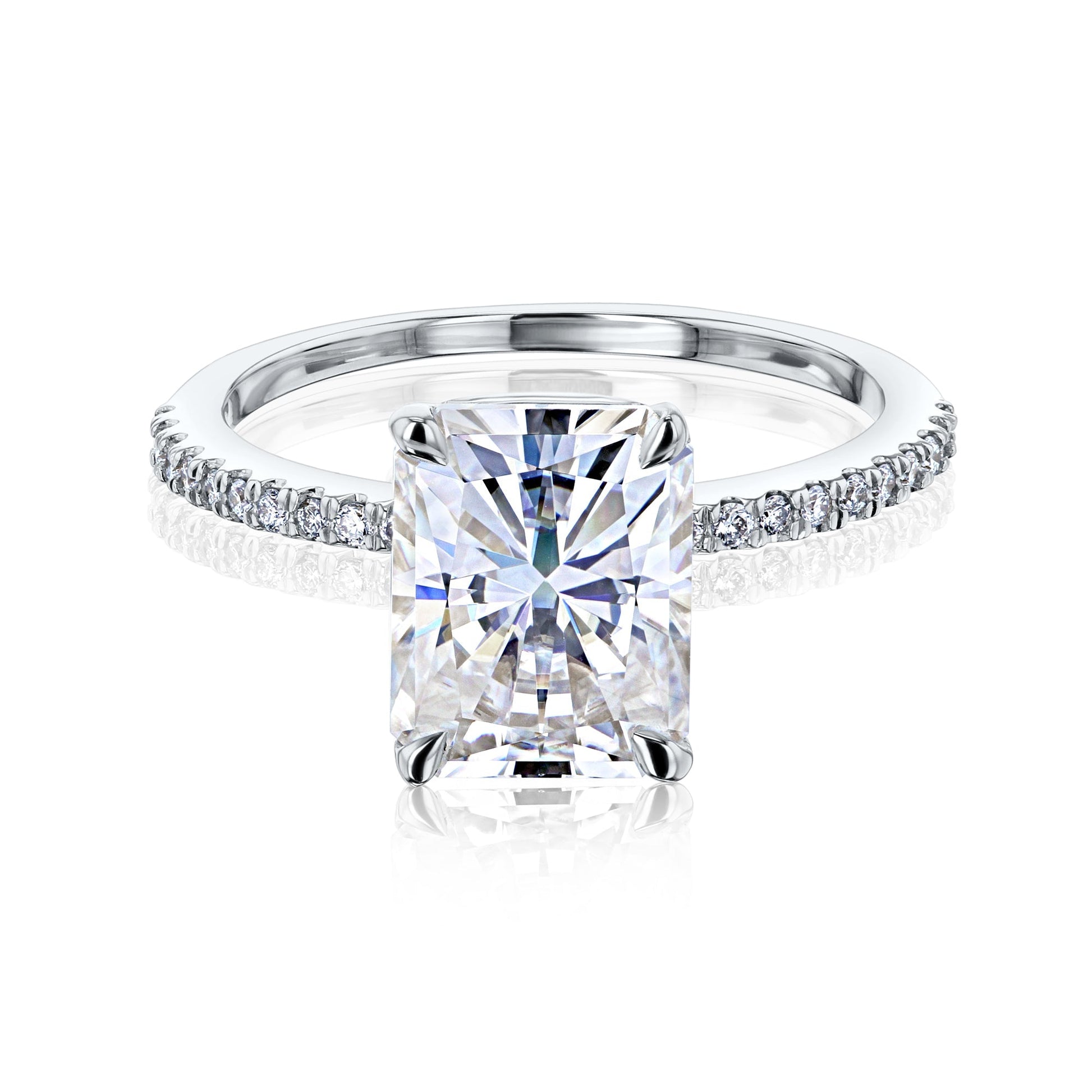 1.9 Carat Lab Grown Diamond Petite Radiant Ring