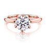 Kobelli 6-Prong Solitaire Plain Solid Gold Band Floating Tulip Setting Engagement Ring