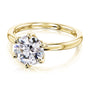Kobelli 6-Prong Solitaire Plain Solid Gold Band Floating Tulip Setting Engagement Ring
