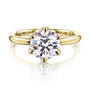 Kobelli 6-Prong Solitaire Plain Solid Gold Band Floating Tulip Setting Engagement Ring