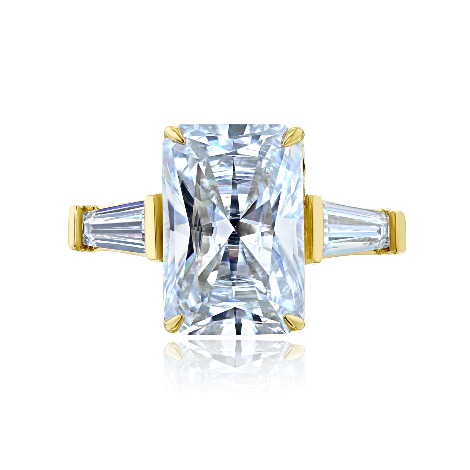 4.7 Carat Moissanite 3-Stone Radiant Pilot Ring