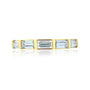 0.85 Carat Emerald Moissanite Bea East-West Half Eternity Ring in Yellow Gold