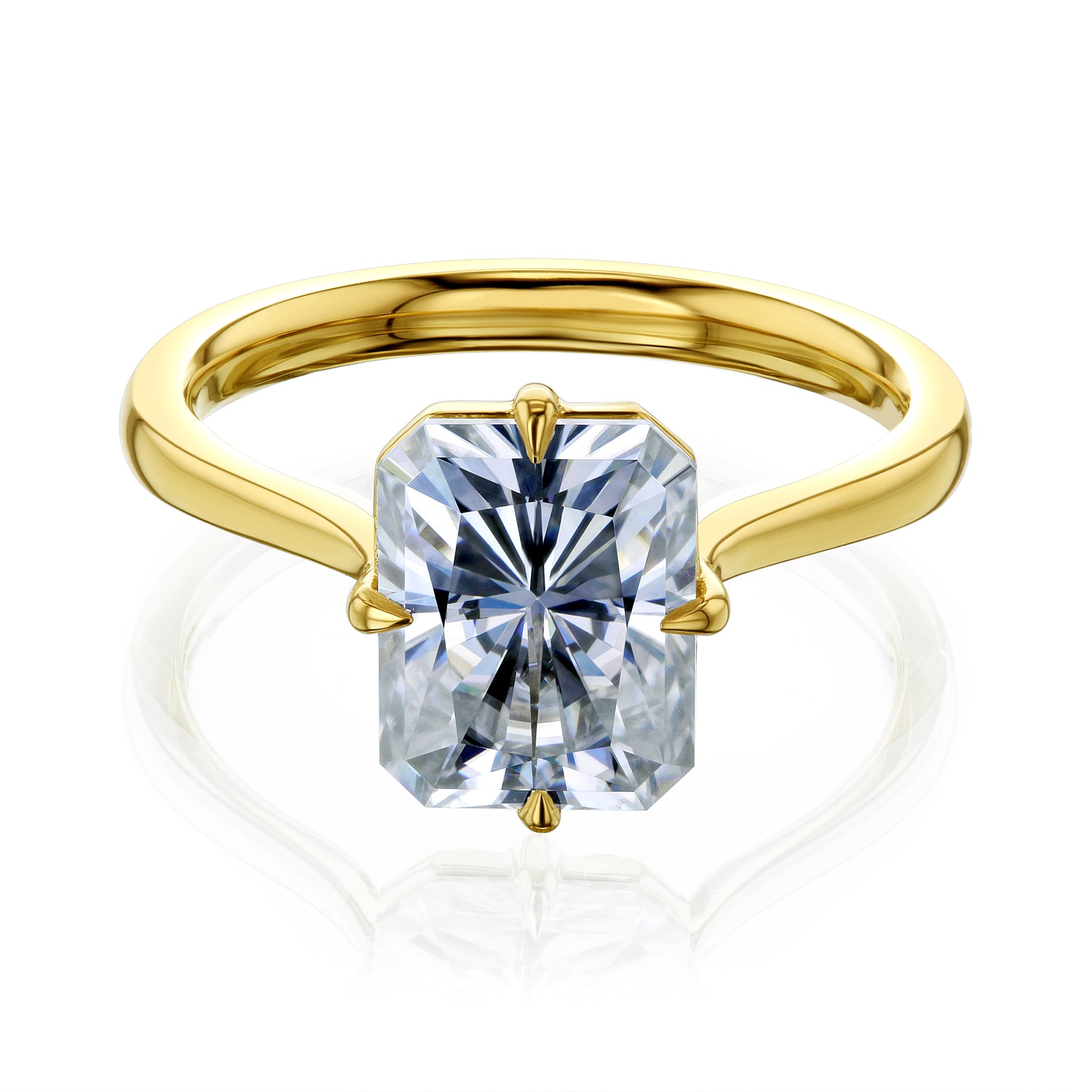 2.7 Carat Moissanite Solitaire Rhodes Ring