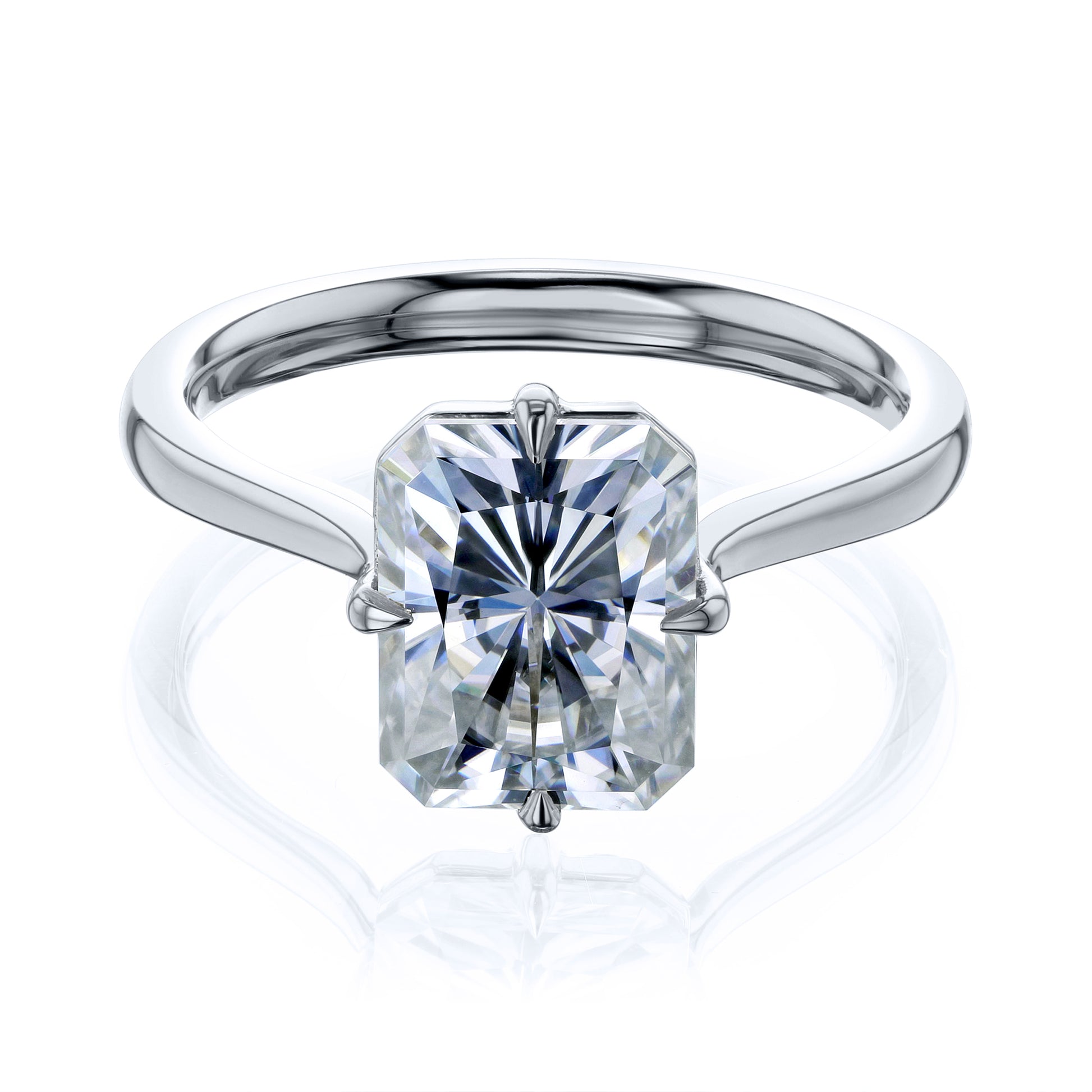 2.7 Carat Moissanite Solitaire Rhodes Ring