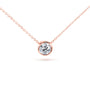 round bezel solitaire necklace in rose gold