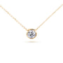 round bezel solitaire necklace in yellow gold
