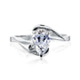 1.5 Carat Pear Solitaire Fan Ring