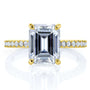 Kobelli 2.85 Carat Moissanite Emerald Drop Halo Tully Ring