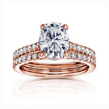 2.9 Carat Moissanite Oval Bristol Bridal Set