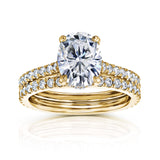 2.9 Carat Moissanite Oval Bristol Bridal Set