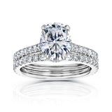 2.9 Carat Moissanite Oval Bristol Bridal Set