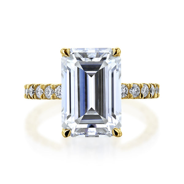 Kobelli Large Emerald Diamond Halo Ethical & Sustainable Engagement Ring