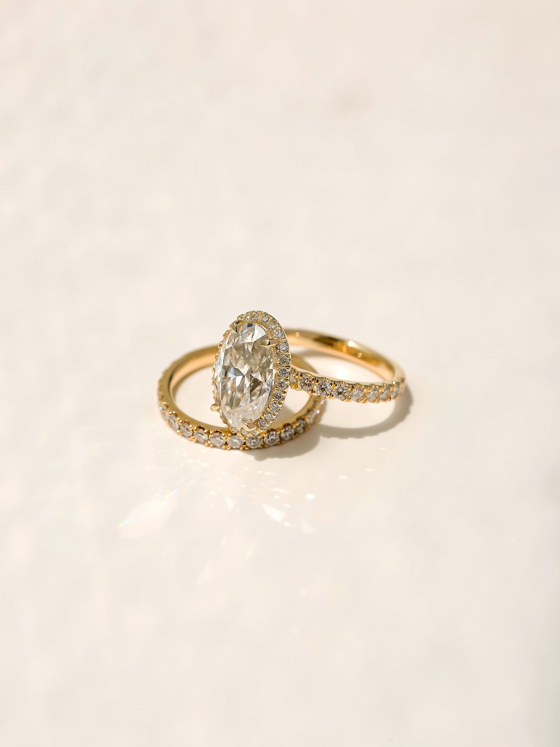 Kobelli Large Oval Diamond Halo Ethical & Sustainable Wedding Rings
