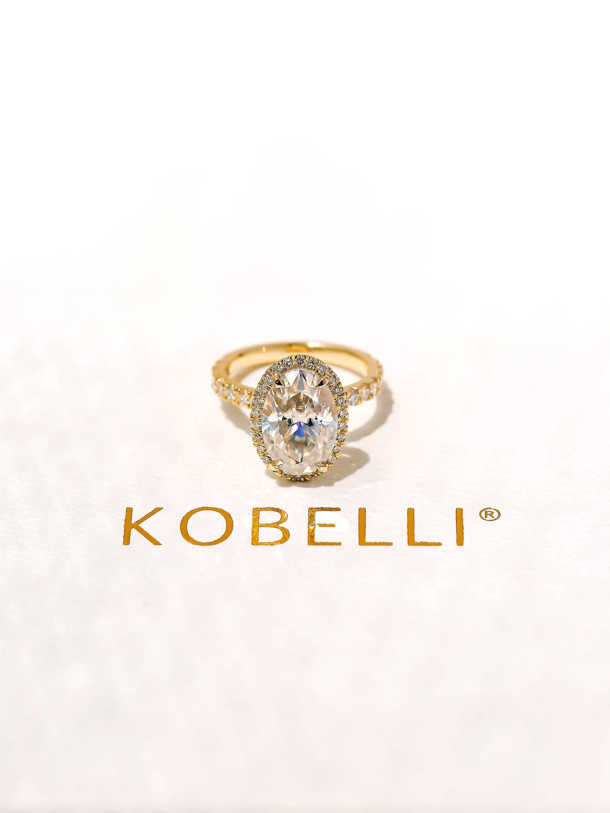 Kobelli Large Oval Diamond Halo Ethical & Sustainable Engagement Ring
