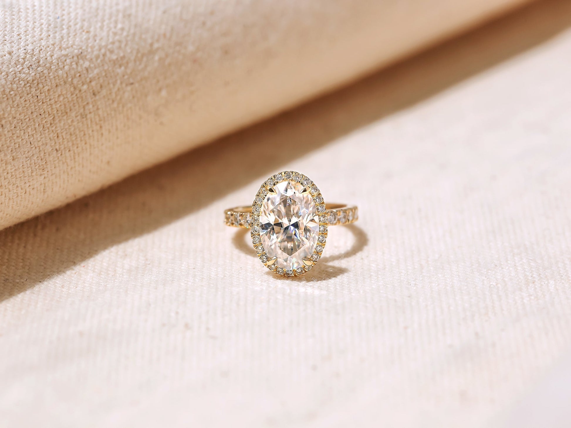 Kobelli Large Oval Diamond Halo Ethical & Sustainable Engagement Ring