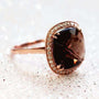 Kobelli Smoky Quartz and Diamond Ring 14k Rose Gold (8 1/4 CTW)