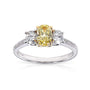 1.08 Carat Fancy Yellow Diamond 3-Stone Ring