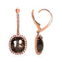 5.8 Carat Rustic Opaque Brown Diamond Earrings