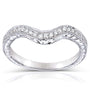 Kobelli Contoured Diamond Band 1/10 Carat (ctw) in 14k White Gold (Matching Band to Ring 31044RD-40ENGDM)