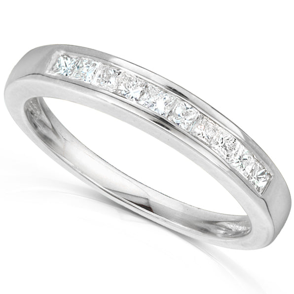 0.5 Carat Natural Diamond Princess Channel Ring