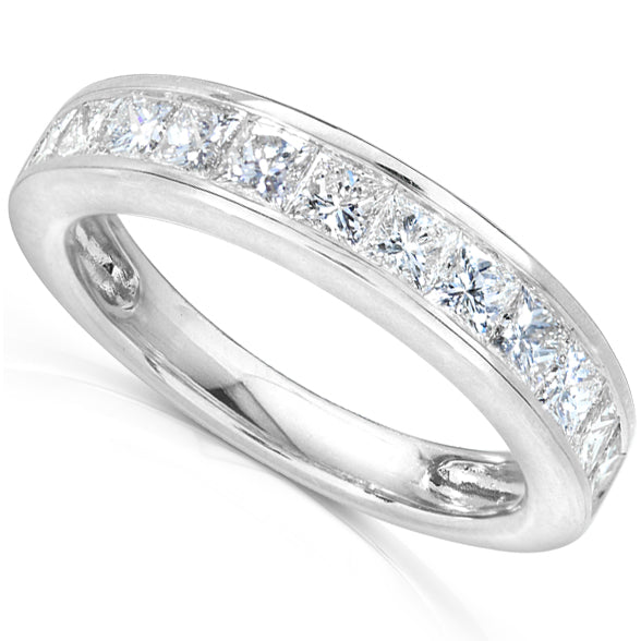 1 Carat Natural Diamond Princess Channel Ring