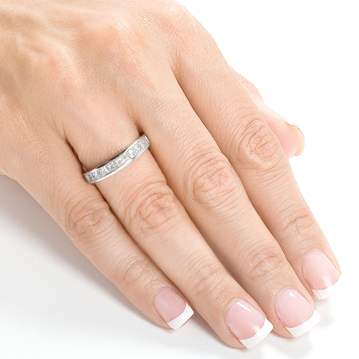 1 Carat Natural Diamond Princess Channel Ring