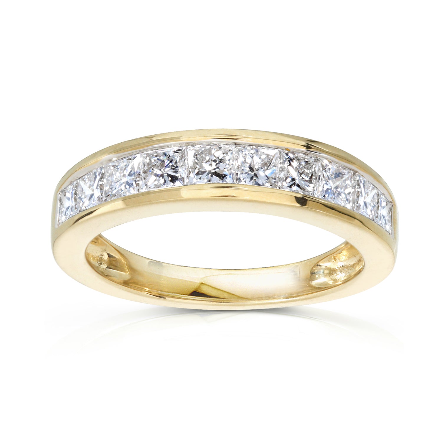 1 Carat Natural Diamond Princess Channel Ring