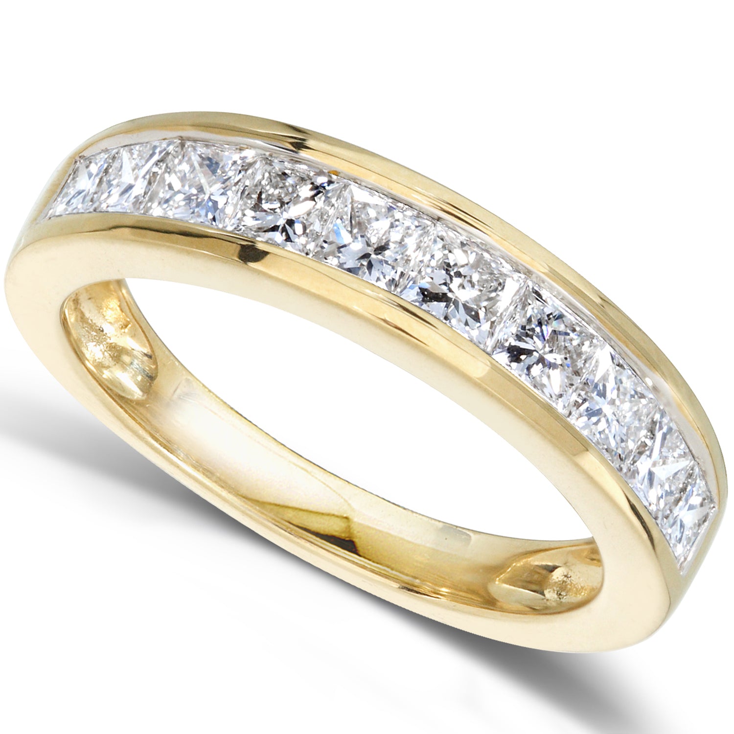 1 Carat Natural Diamond Princess Channel Ring