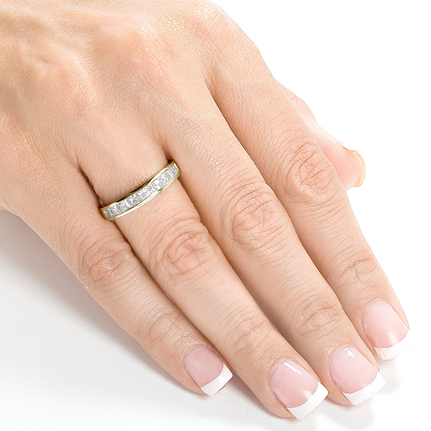 1 Carat Natural Diamond Princess Channel Ring