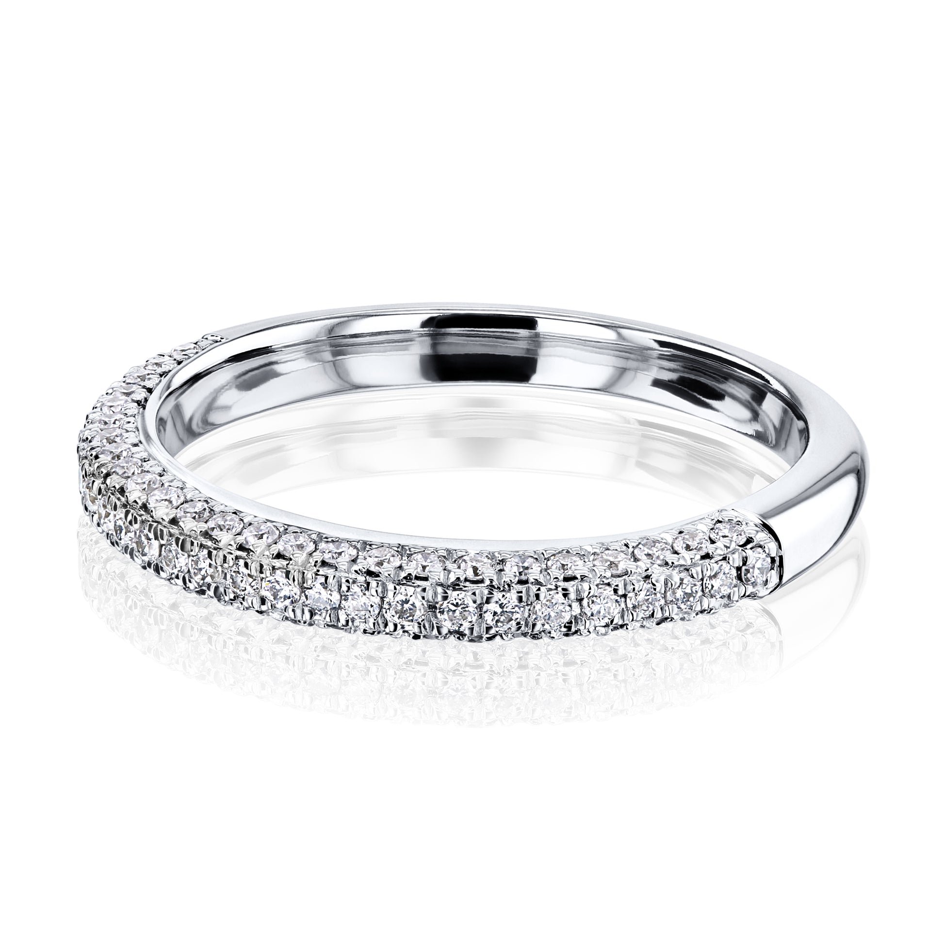 0.33 Carat Natural Diamond Half Eternity Micro Pavé Ring