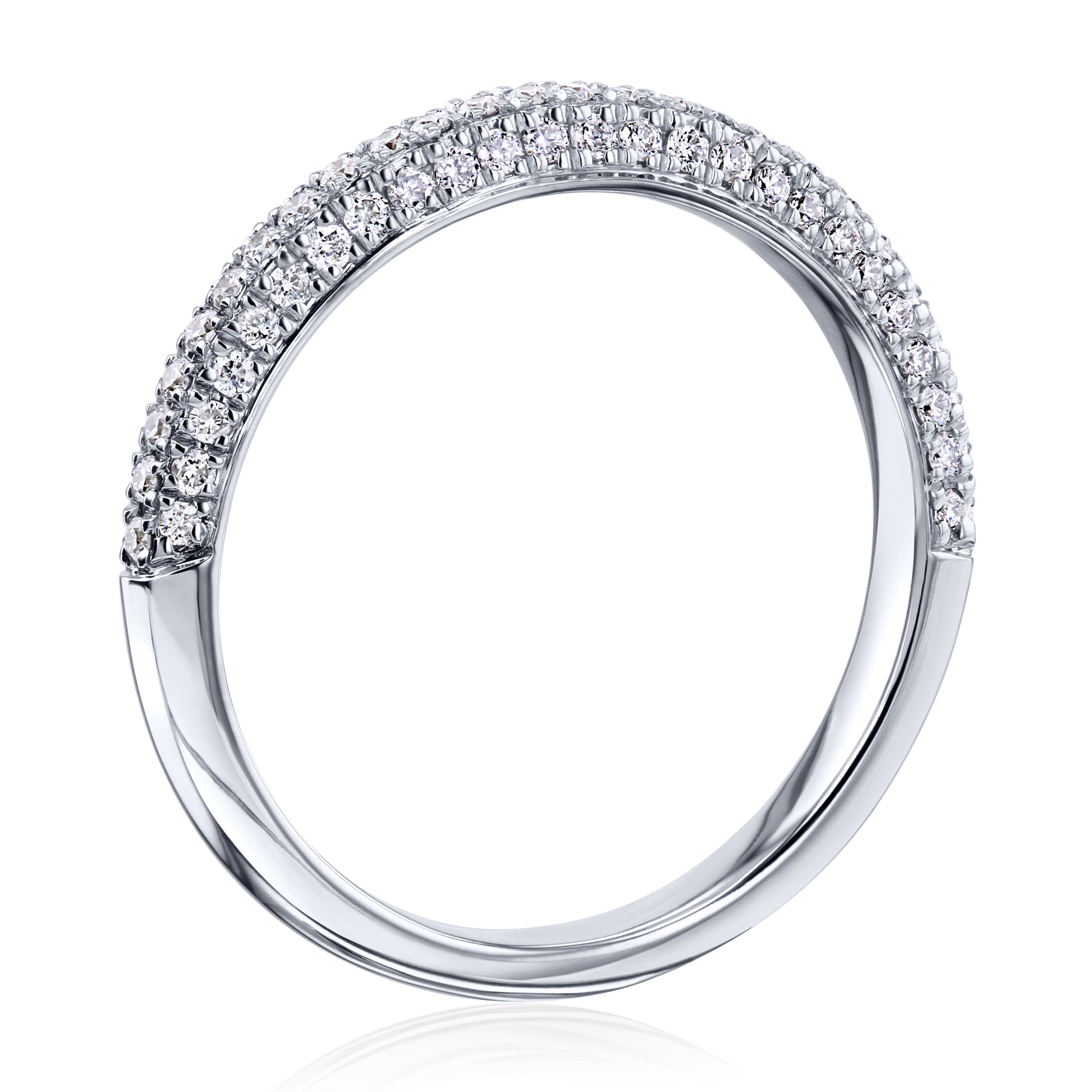 0.33 Carat Natural Diamond Half Eternity Micro Pavé Ring