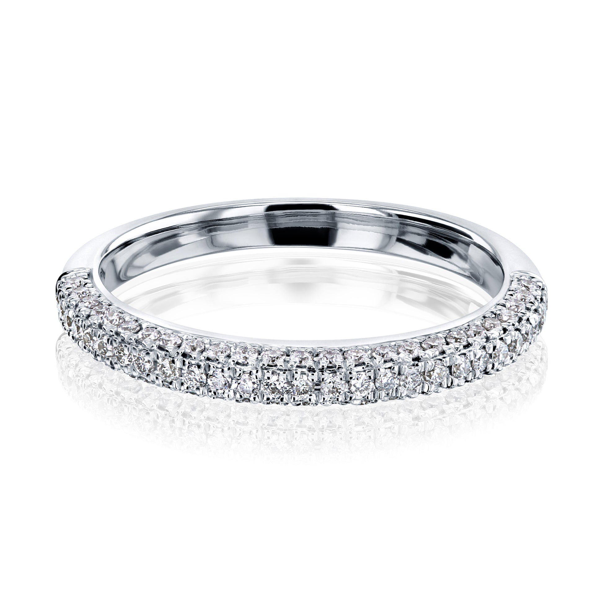 0.33 Carat Natural Diamond Half Eternity Micro Pavé Ring