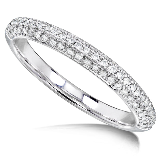 0.33 Carat Natural Diamond Half Eternity Micro Pavé Ring