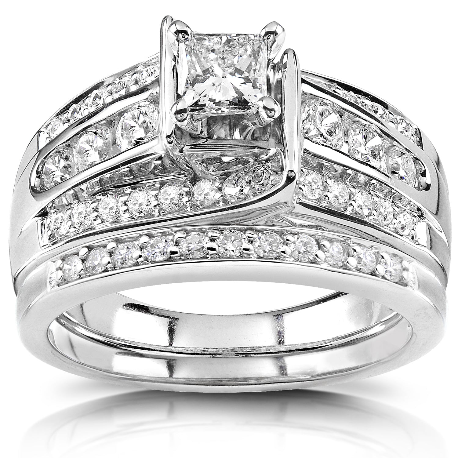 Bead Set Princess Cut Diamond Ring .30 Cttw 14K Gold 200A 4.25