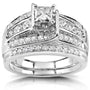 1 Carat Natural Diamond Princess Layered Bridal Set