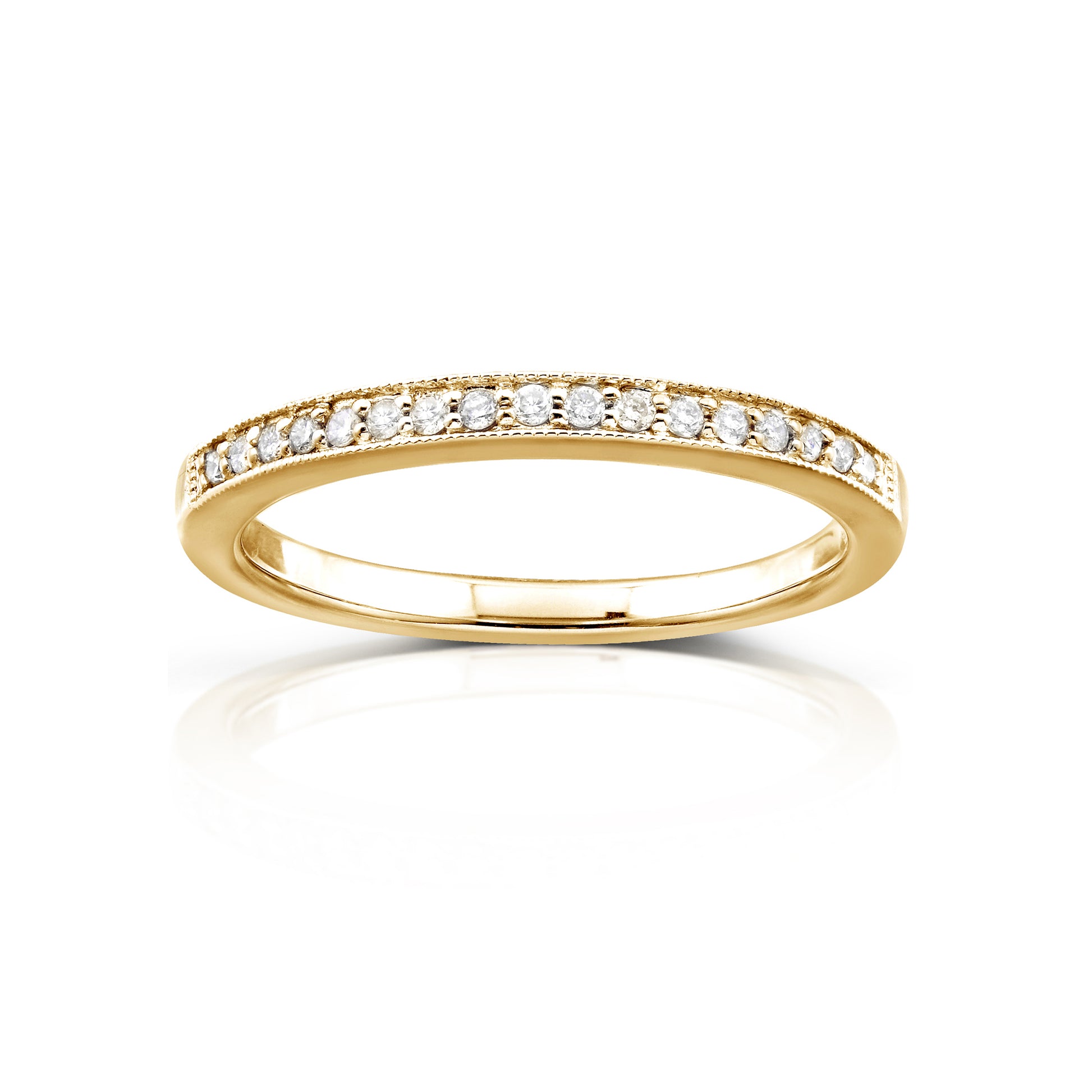 0.1 Carat Natural Diamond Milgrain Pavé Ring