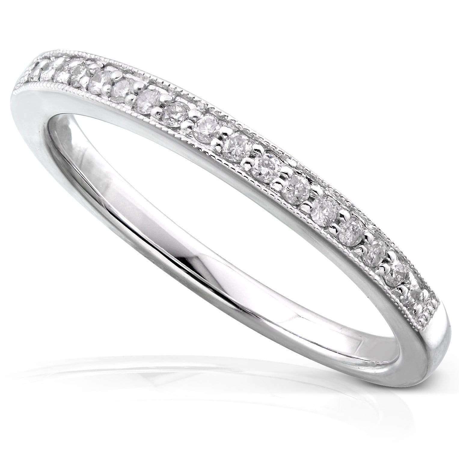 Kobelli Diamond Wedding Ring Milgrain Pave-set Slender Band in 14k Gold