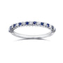 0.25 Carat Natural Diamond & Sapphire Half Eternity Ridged Ring