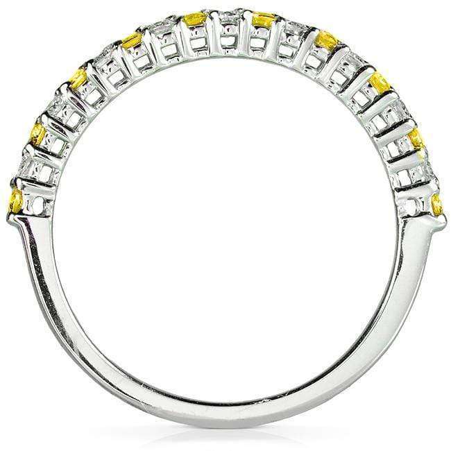 Kobelli Diamond and Yellow Sapphire Band 1/4 carat (ctw) in 14k White Gold