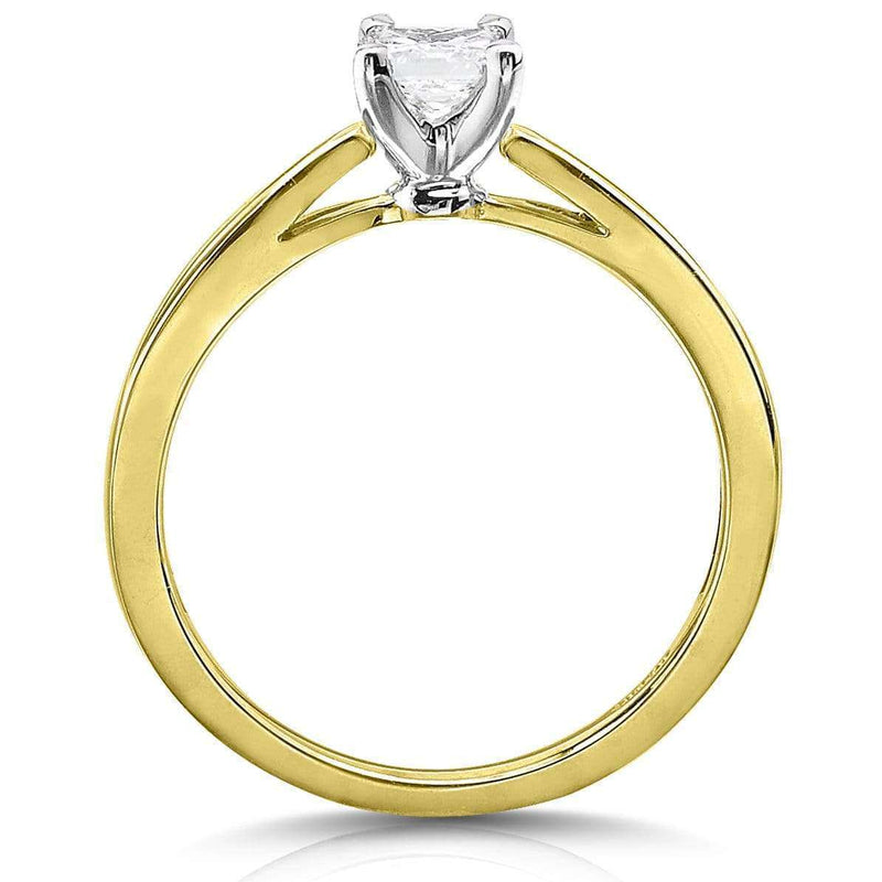 Kobelli Princess Diamond 1/2ct Solitaire Taper Shank Ring 14k Gold