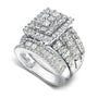 2.8 Carat Natural Diamond Square Cluster Gwen Bridal Set