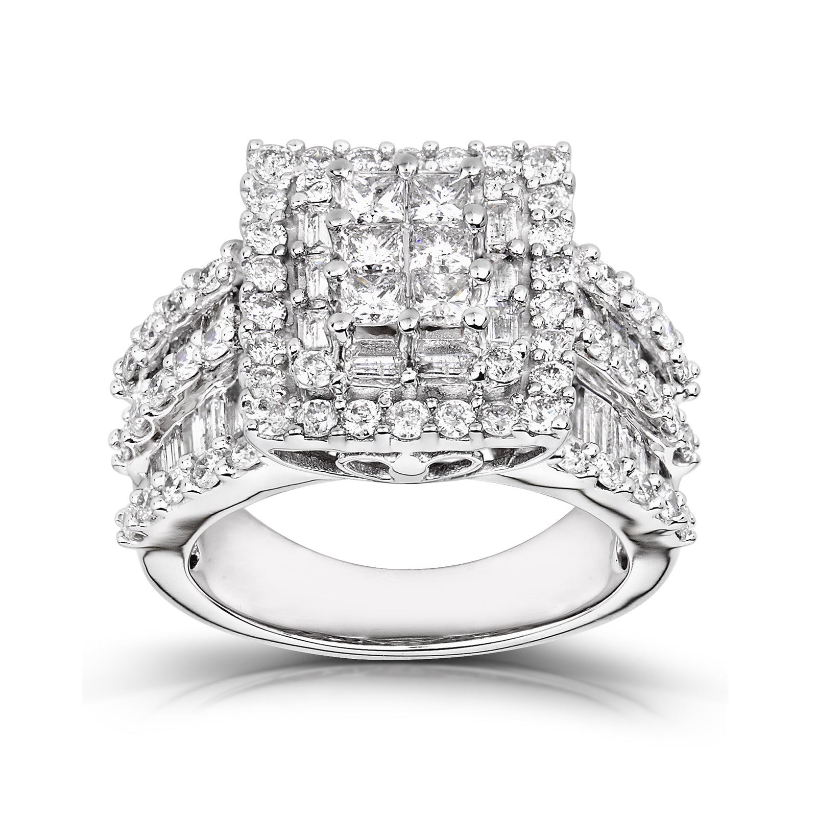 2 Carat Natural Diamond Square Cluster Gwen Ring