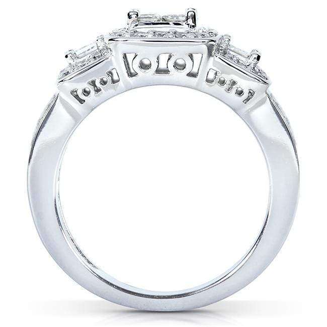 Kobelli Princess Diamond Wedding Ring Set 1 1/6 carat (ctw) in 14k White Gold