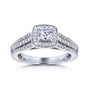 0.5 Carat Natural Diamond Multi-Row Halo Ring